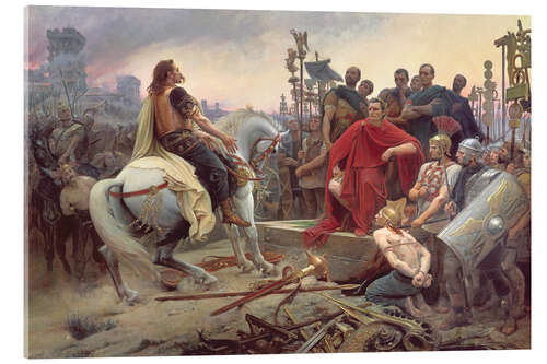 Obraz na szkle akrylowym Vercingetorix throws down his weapons at the feet of Julius Caesar