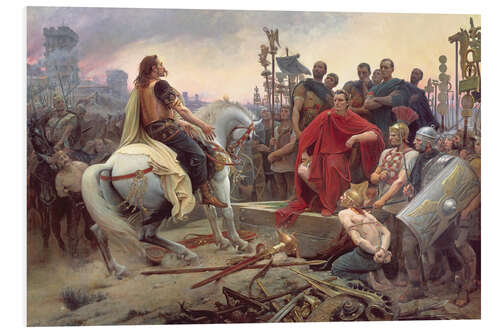 Print på skumplade Vercingetorix throws down his weapons at the feet of Julius Caesar