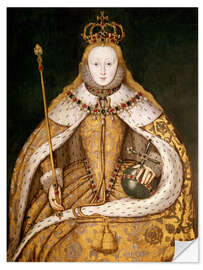 Självhäftande poster Queen Elizabeth I in Coronation Robes