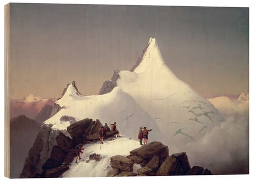 Holzbild Blick auf den Großglockner Berg