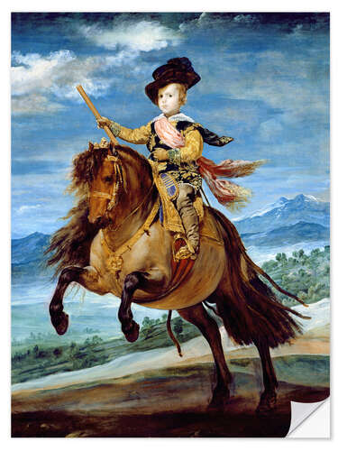 Selvklæbende plakat Equestrian Portrait of Prince Balthasar Charles