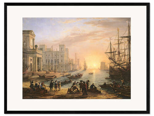 Innrammet kunsttrykk Sea Port at Sunset