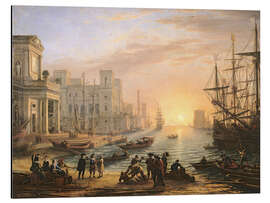 Magnettafel Seehafen bei Sonnenuntergang