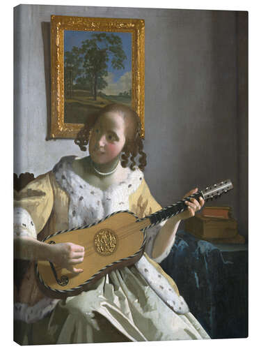 Lærredsbillede Guitarspillerinden