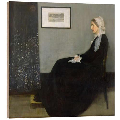 Wood print Arrangement in Grey and Black: The Artist’s Mother