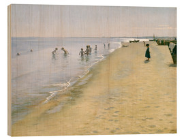 Tableau en bois  Jour d&#039;été sur la plage sud de Skagen - Peder Severin Krøyer
