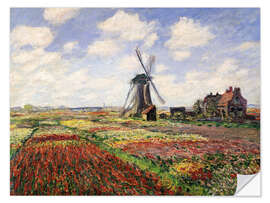 Wall sticker Tulip Fields with the Rijnsburg Windmill