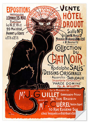 Selvklebende plakat Le Chat Noir, 1896