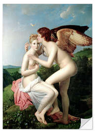 Selvklæbende plakat Psyche Receiving the First Kiss of Cupid