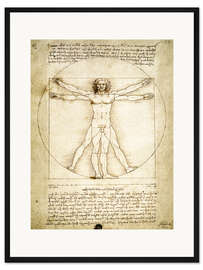 Gerahmter Kunstdruck Der vitruvianische Mensch - Leonardo da Vinci