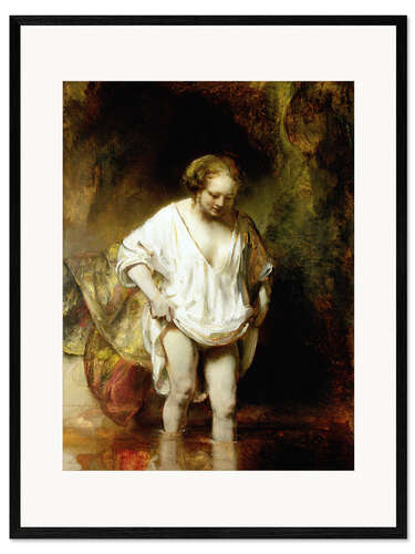 Innrammet kunsttrykk Woman Bathing in a Stream