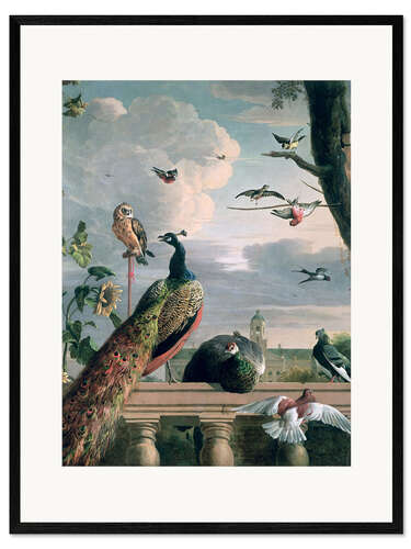 Kehystetty taidepainatus Palace of Amsterdam with exotic birds