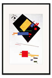 Gerahmter Kunstdruck Suprematistisches Gemälde (mit schwarzem Trapez und rotem Viereck)