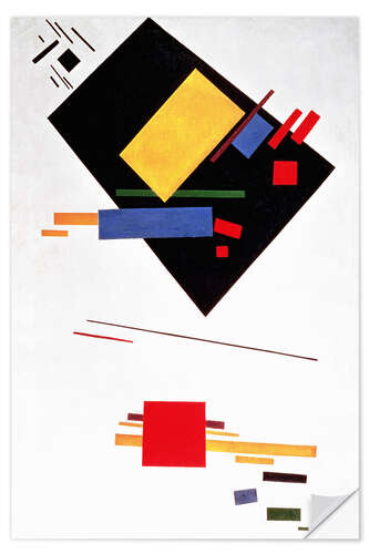 Wall sticker Suprematist Painting (Black Trapezium and Red Square)