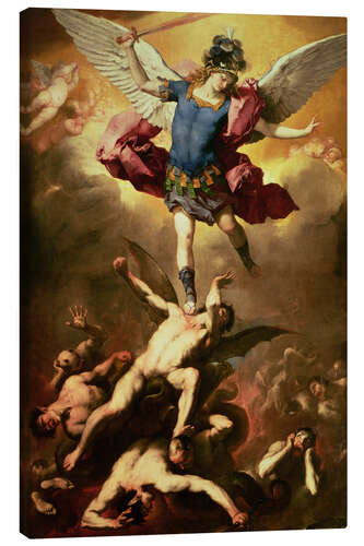 Canvas print Archangel Michael overthrows the rebel angel