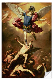 Selvklæbende plakat Archangel Michael overthrows the rebel angel