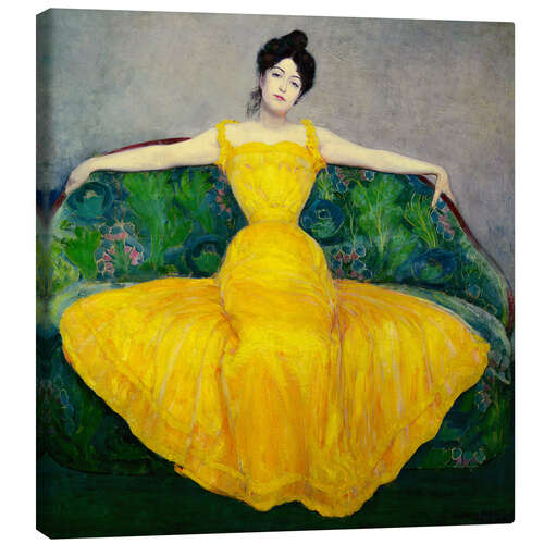 Canvas print Lady in a yellow dress