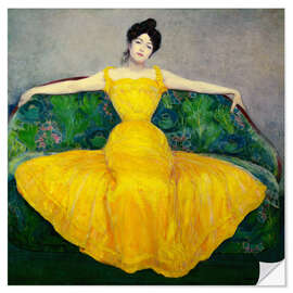 Selvklæbende plakat  Lady in yellow dress - Maximilian Kurzweil