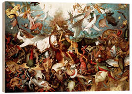 Hout print  The Fall of the Rebel Angels - Pieter Brueghel d.Ä.
