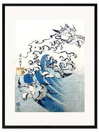 Framed art print Waves and Birds - Katsushika Hokusai