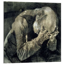 Magnettafel Mann mit Kopf in den Händen