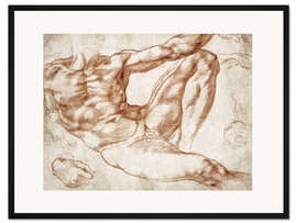 Gerahmter Kunstdruck Studie zu Adam aus Die Erschaffung Adams