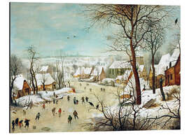 Magnettafel Winterlandschaft mit Eisläufern und Vogelfalle