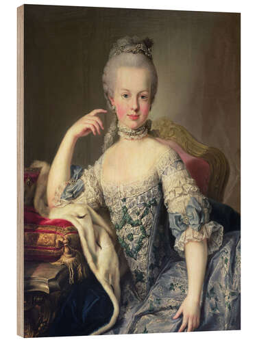 Wood print Archduchess Marie Antoinette Habsburg-Lothringen