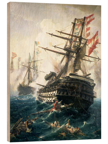 Wood print The Battle of Lissa
