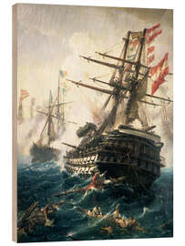 Wood print The Battle of Lissa