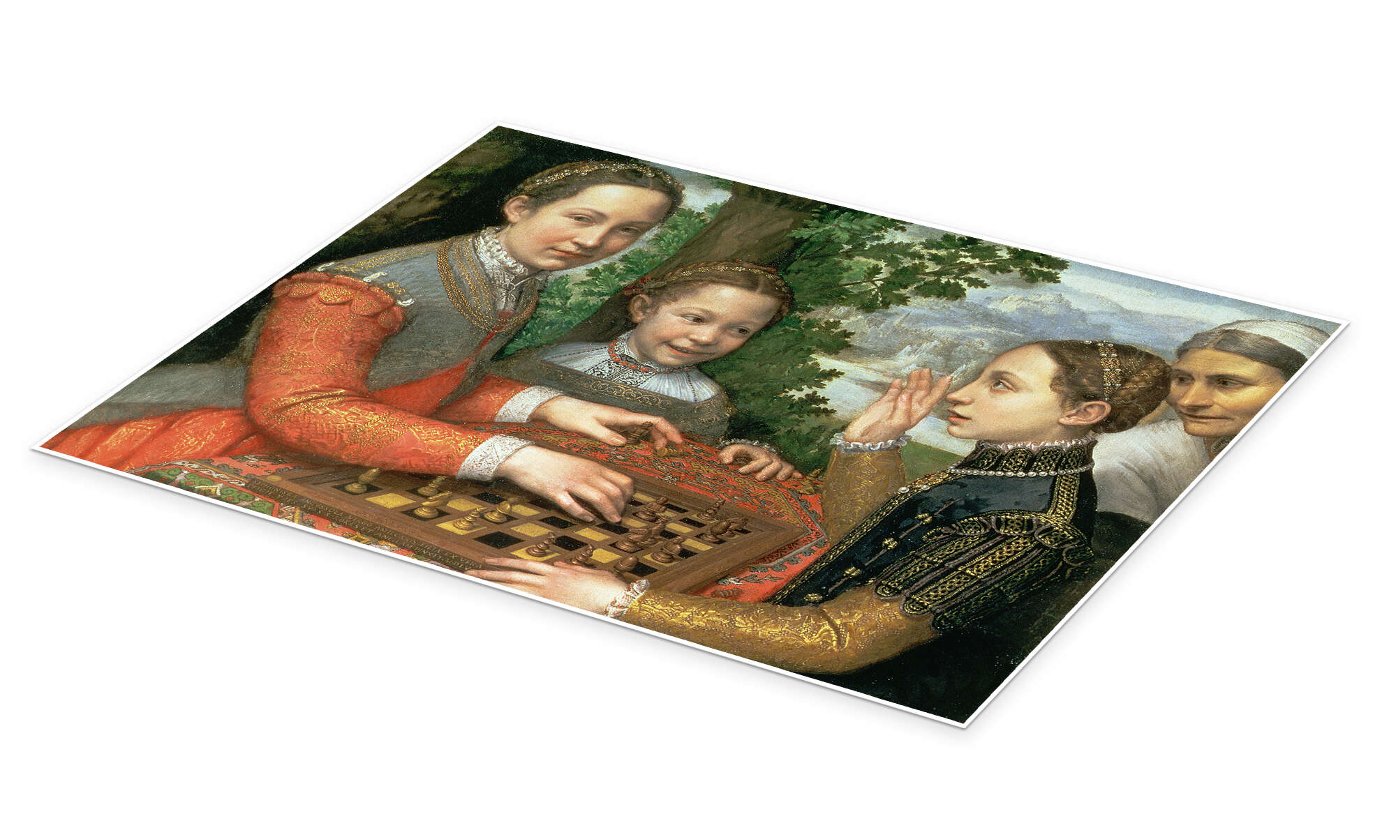 The Chess Game, Sofonisba Anguissola, on canvas, poster, wallpaper