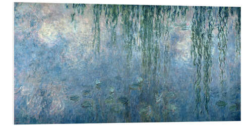 Foam board print Waterlilies: Morning with Weeping Willows (detail) III