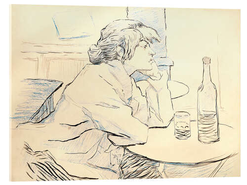 Acrylglasbild Suzanne Valadon am Tisch sitzend