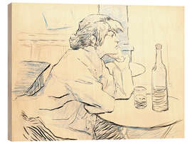 Wood print Suzanne Valadon sitting at table