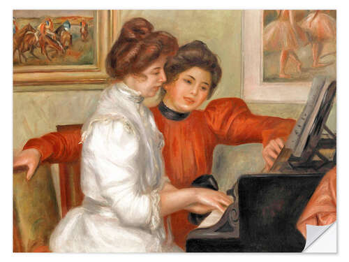 Vinilo para la pared Yvonne and Christine Lerolle at the piano