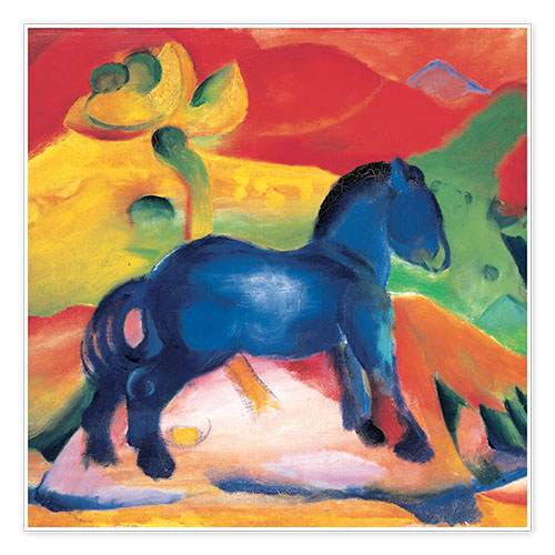 Poster Blauw paard