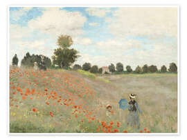 Reprodução  Campo de Papoulas em Argenteuil - Claude Monet