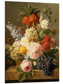 Foam board print Still Life with Flowers and Fruit