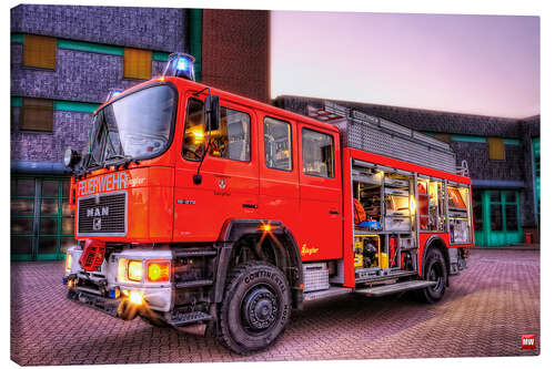 Canvas-taulu Fire brigade ladder truck