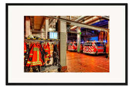 Gerahmter Kunstdruck Fahrzeughalle