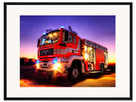 Gerahmter Kunstdruck Feuerwehrauto in Braunschweig