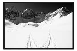 Gerahmter Kunstdruck Spuren im Schnee
