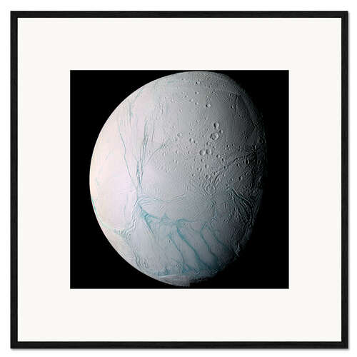 Impressão artística com moldura Saturn's moon Enceladus