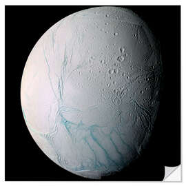 Selvklebende plakat Saturn's moon Enceladus