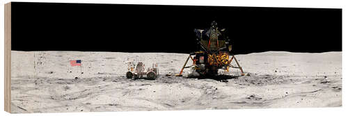 Quadro de madeira Apollo 16 lands in the lunar highlands