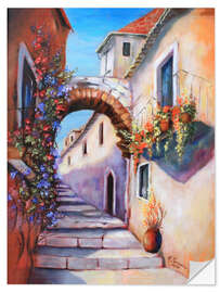 Selvklebende plakat Mediterranean alley