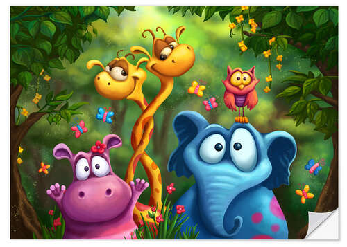 Sticker mural Animaux de la jungle