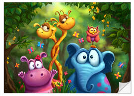 Sticker mural Animaux de la jungle