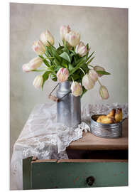 Hartschaumbild Stilleben mit Tulpen