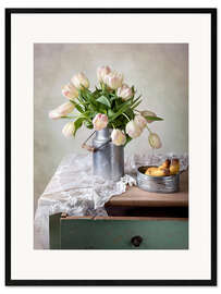 Gerahmter Kunstdruck Stilleben mit Tulpen